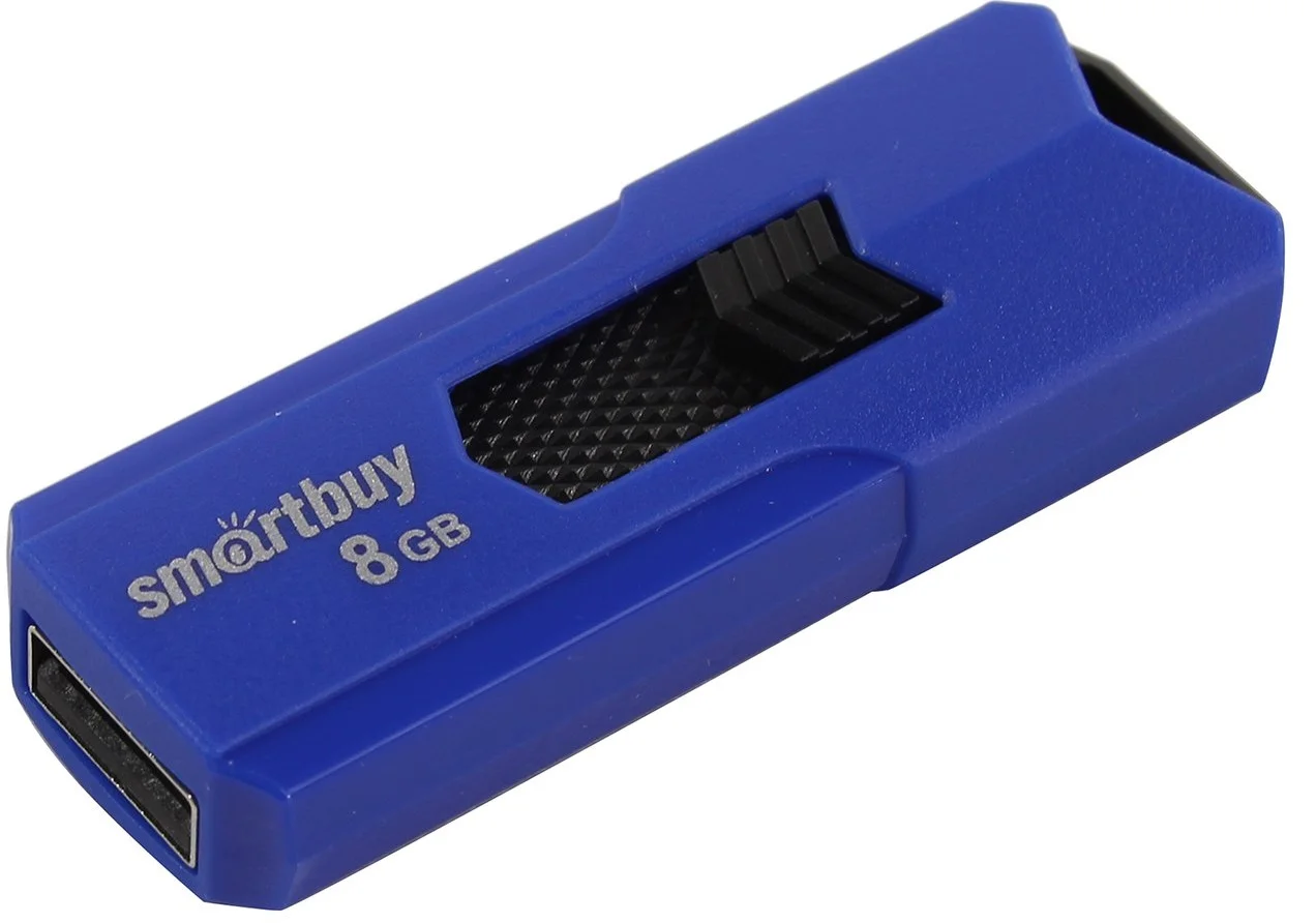 Флешка USB Smartbuy STREAM Blue (SB8GbST-B), 8Gb, USB 2.0, R/W 25/15, синий/черный