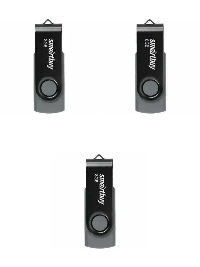 Флешка USB SmartBuy Twist black (SB008Gb2TWK), 8Gb, USB 2.0, R/W 15/5, черный