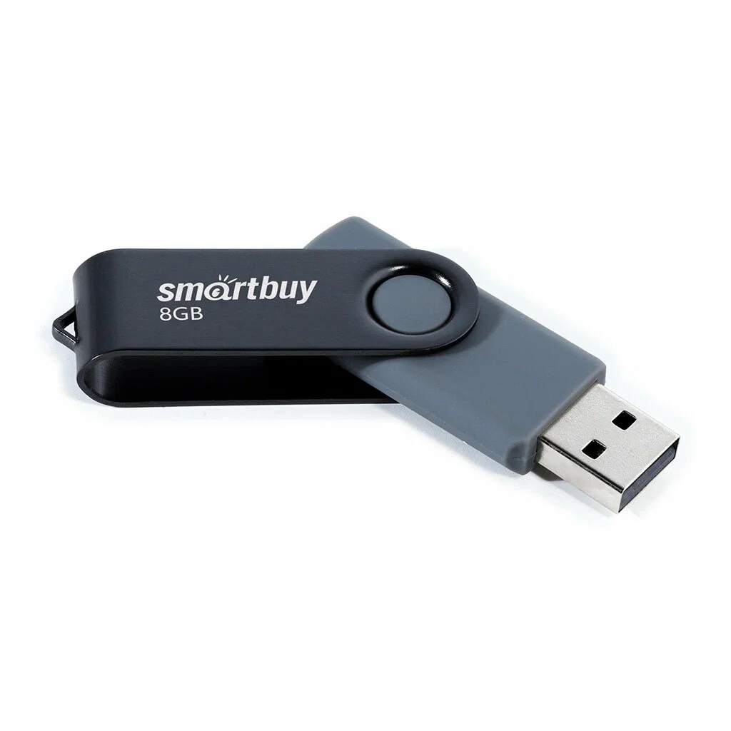Флешка USB SmartBuy Twist black (SB008Gb2TWK), 8Gb, USB 2.0, R/W 15/5, черный
