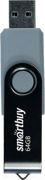 Флешка USB Smartbuy Twist black (SB064GB2TWK), 64Gb, USB 2.0, R/W 20/10, черный