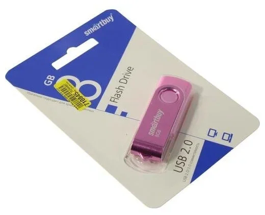 Флешка USB Smartbuy Twist Pink (SB008Gb2TWP), 8Gb, USB 2.0, R/W 15/5, розовый