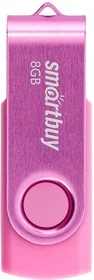 Флешка USB Smartbuy Twist Pink (SB008Gb2TWP), 8Gb, USB 2.0, R/W 15/5, розовый