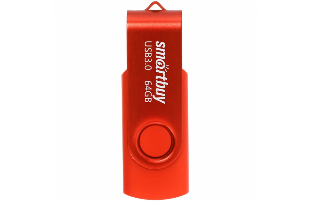 Флешка USB Smartbuy Twist Red (SB064Gb3TWR), 64Gb, USB 3.0/3.1, R/W 70/40, красный