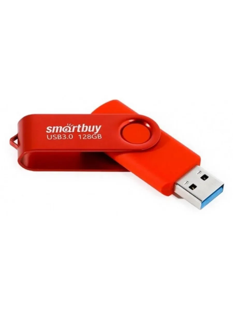 Флешка USB SmartBuy Twist Red (SB128Gb3TWR), 128Gb, USB 3.0, R/W 90/40, красный