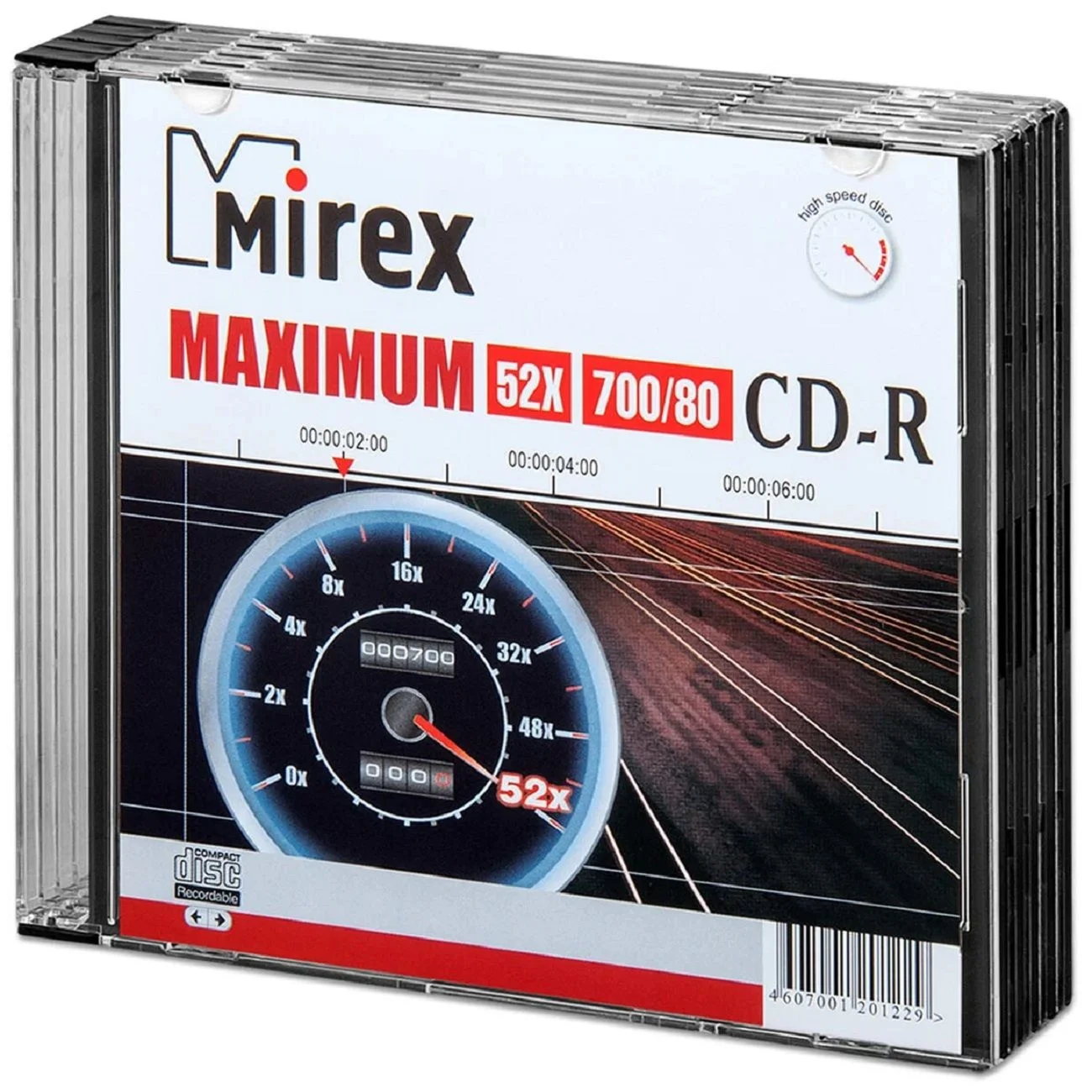 Диск CD-R Mirex 700 Mb, 52х, Maximum, Slim Case (5), (5/200)