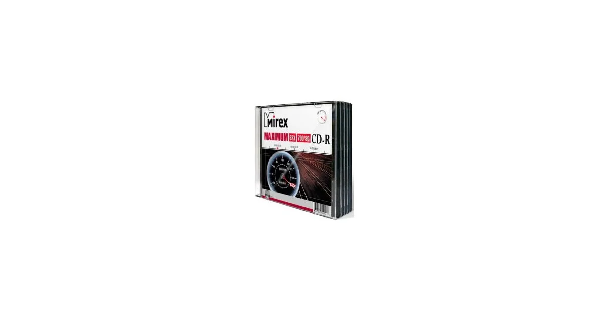 Диск CD-R Mirex 700 Mb, 52х, Maximum, Slim Case (5), (5/200)