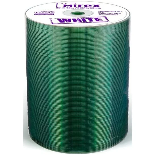 Диск CD-R Mirex 700 Mb, 52х, Shrink (100), Thermal Print Без надписи (100/500)