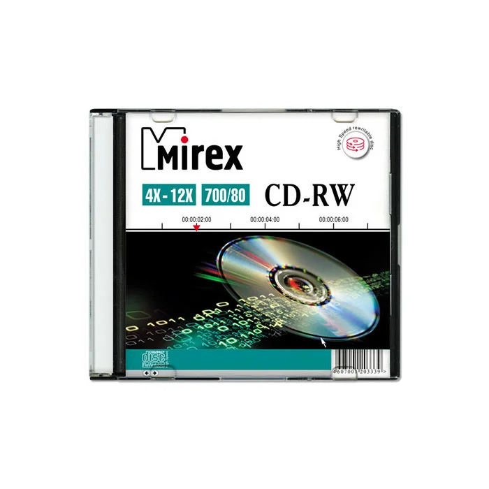 Диск CD-RW Mirex 700 Mb, 12х, Slim Case (1), (1/200)