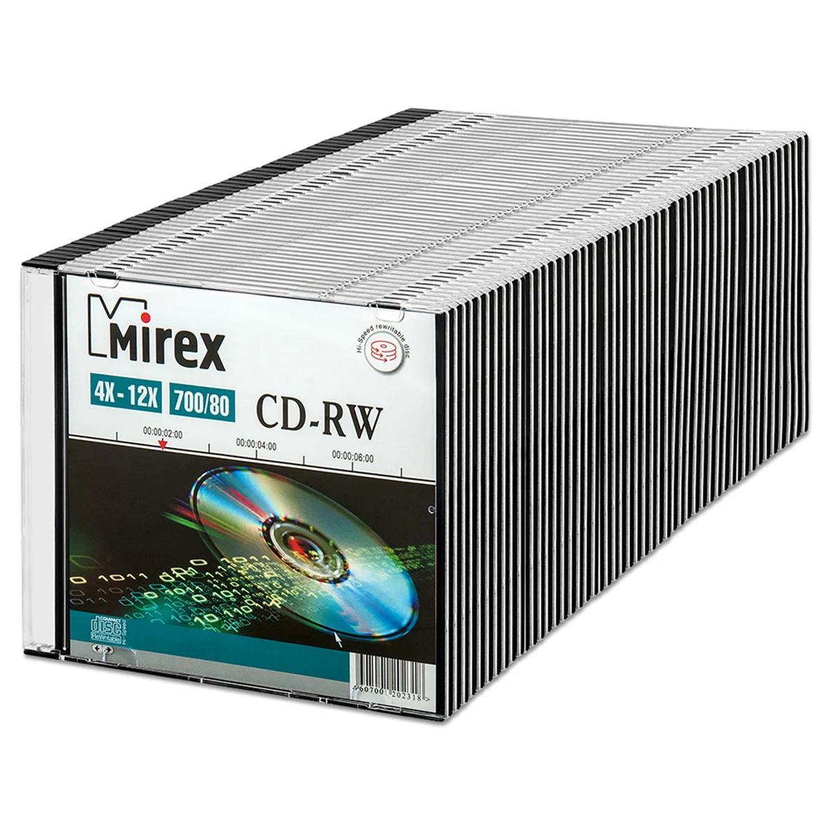 Диск CD-RW Mirex 700 Mb, 12х, Slim Case (5), (5/200)
