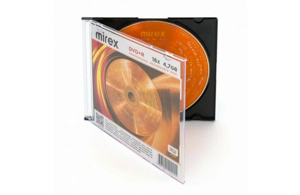 Диск DVD+R Mirex 4.7 Gb, 16x, Slim Case (1), (1/200)