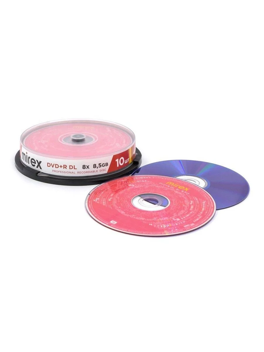 Диск DVD+R Mirex 8.5 Gb, 8x, Cake Box (10), Dual Layer (10/300)