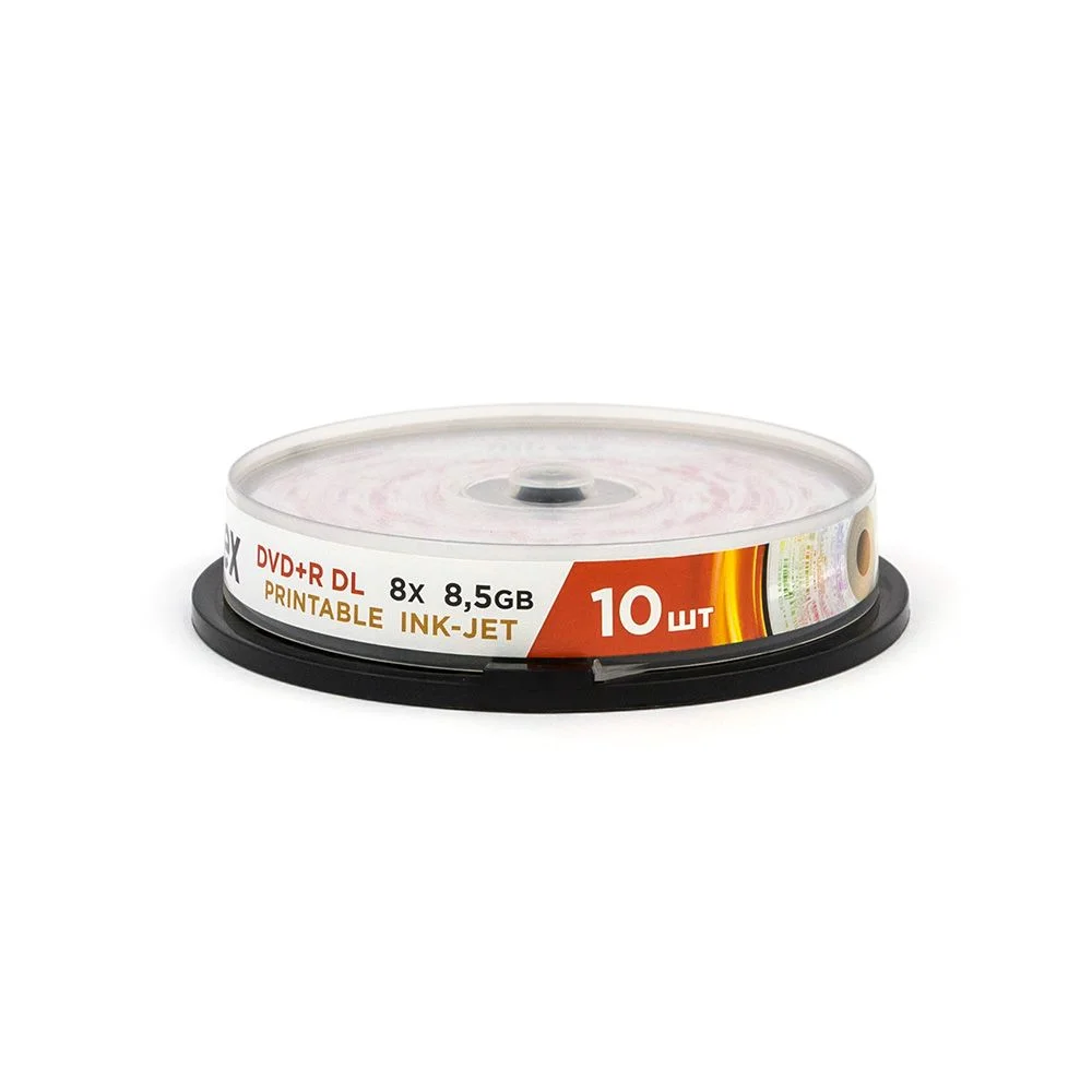Диск DVD+R Mirex 8.5 Gb, 8x, Cake Box (10), Ink Printable, Dual Layer (10/300)