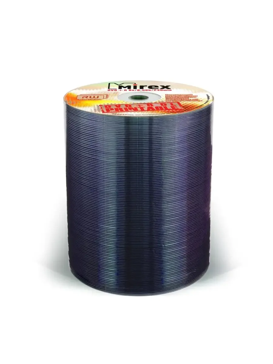 Диск DVD+R Mirex 8.5 Gb, 8x, Shrink (100), Ink Printable, Dual Layer (100/600)