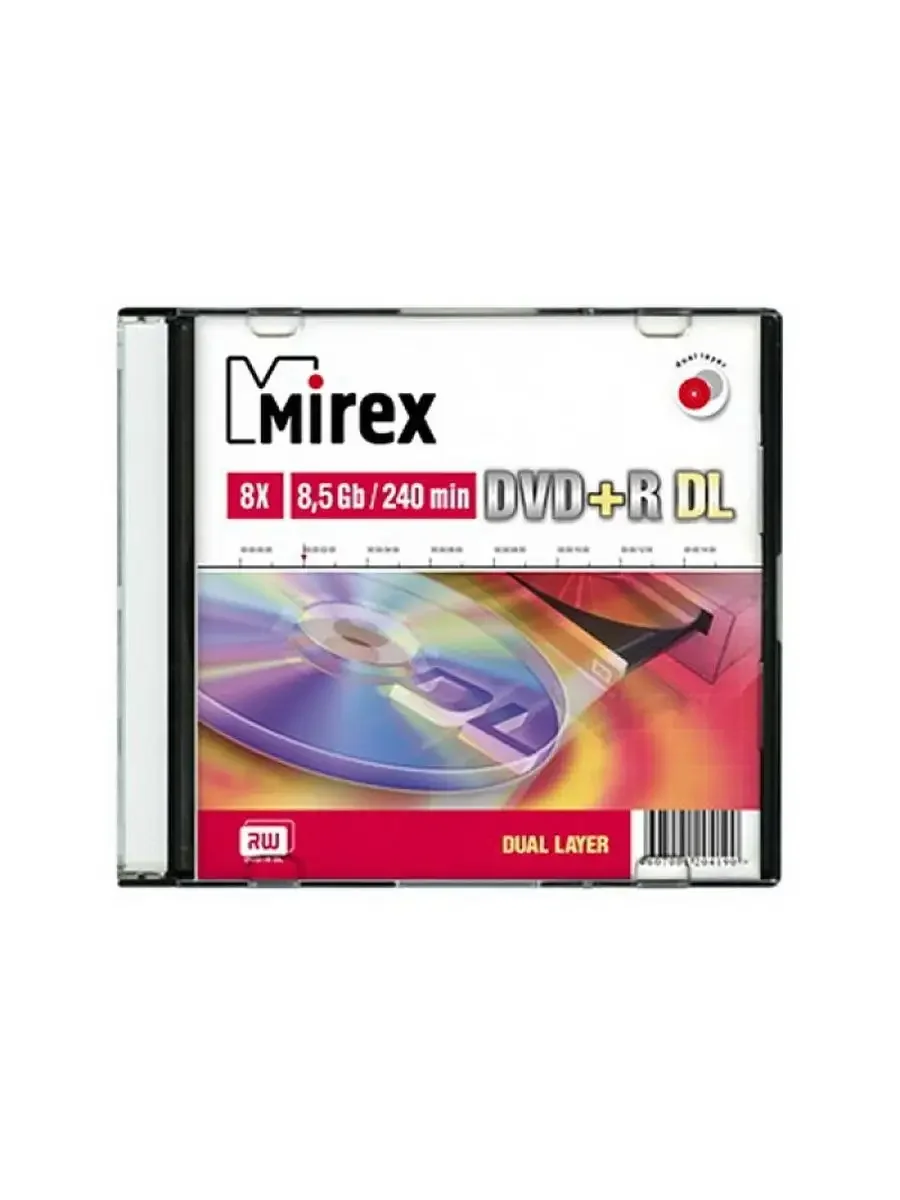 Диск DVD+R Mirex 8.5 Gb, 8x, Slim Case (1), Dual Layer (1/50)