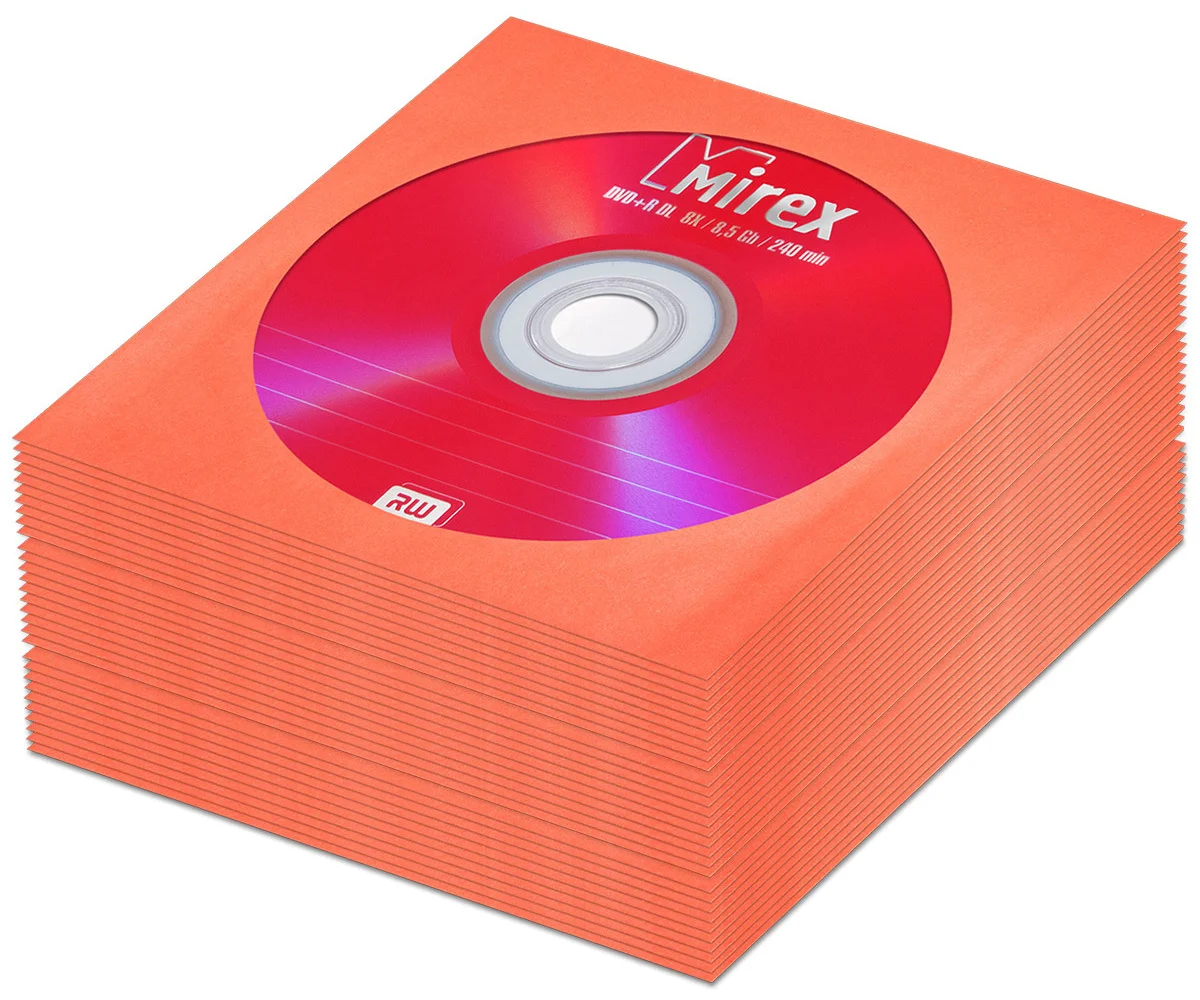 Диск DVD+R Mirex 8.5 Gb, 8x, Бум. конверт (1), Dual Layer (1/150)