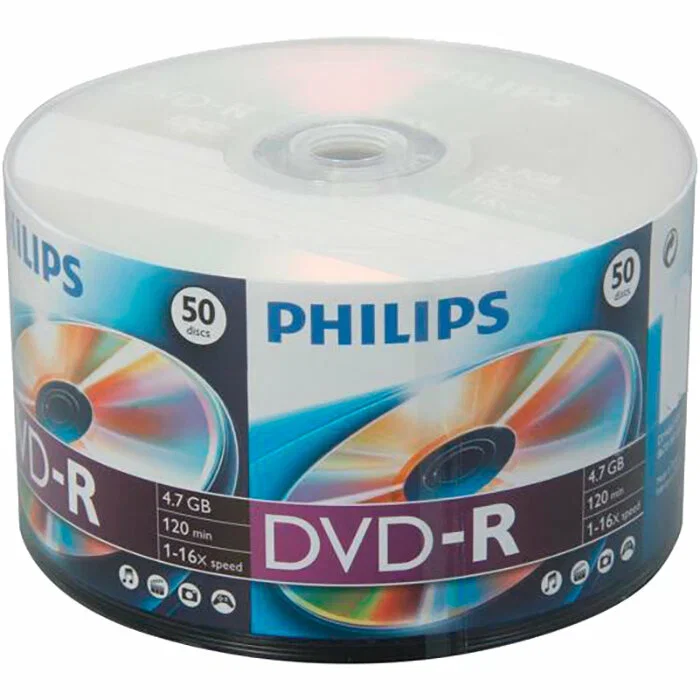 Диск DVD+R Philips 4.7 Gb, 16x, Bulk 50