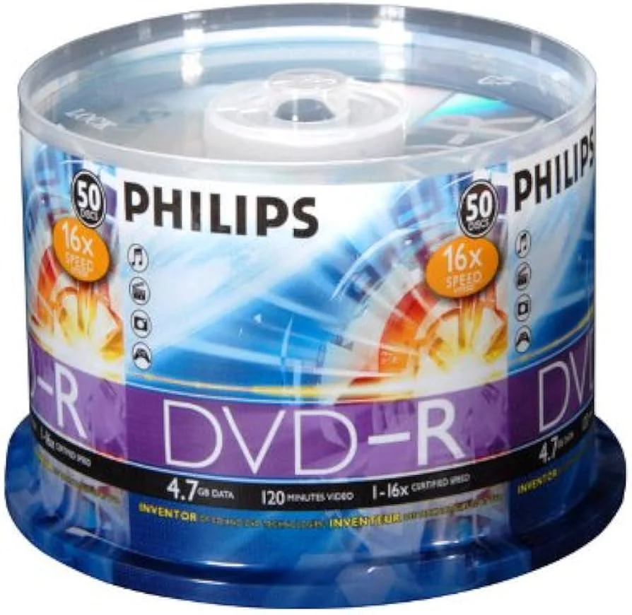 Диск DVD+R Philips 4.7 Gb, 16x, Cake Box (50)