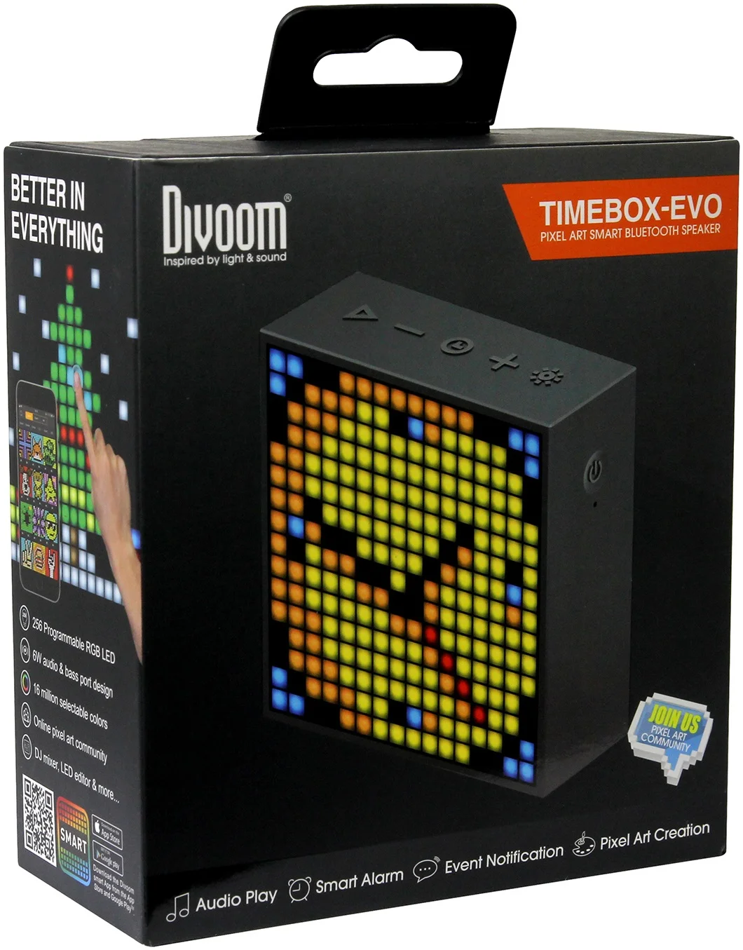 Беспроводная колонка Divoom Timebox-Evo BLACK (черный) (90100058091)