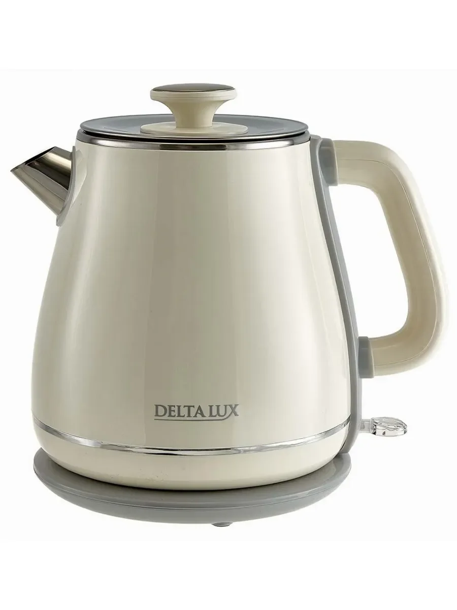Чайник электрический Delta LUX DE-1019 (1,8 л, металл/пластик) коричневый
