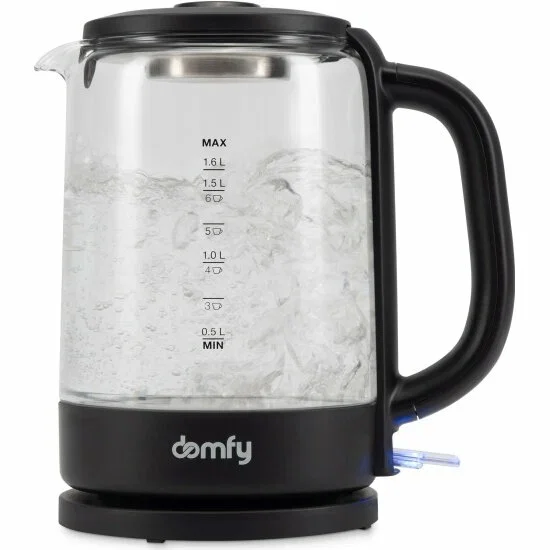 Чайник электрический Domfy DSB-EK304 1.7л. 2200Вт черный (корпус: стекло)