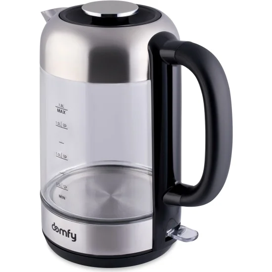 Чайник электрический Domfy DSM-EK401 1.8л. 2200Вт черный/прозрачный (корпус: стекло)