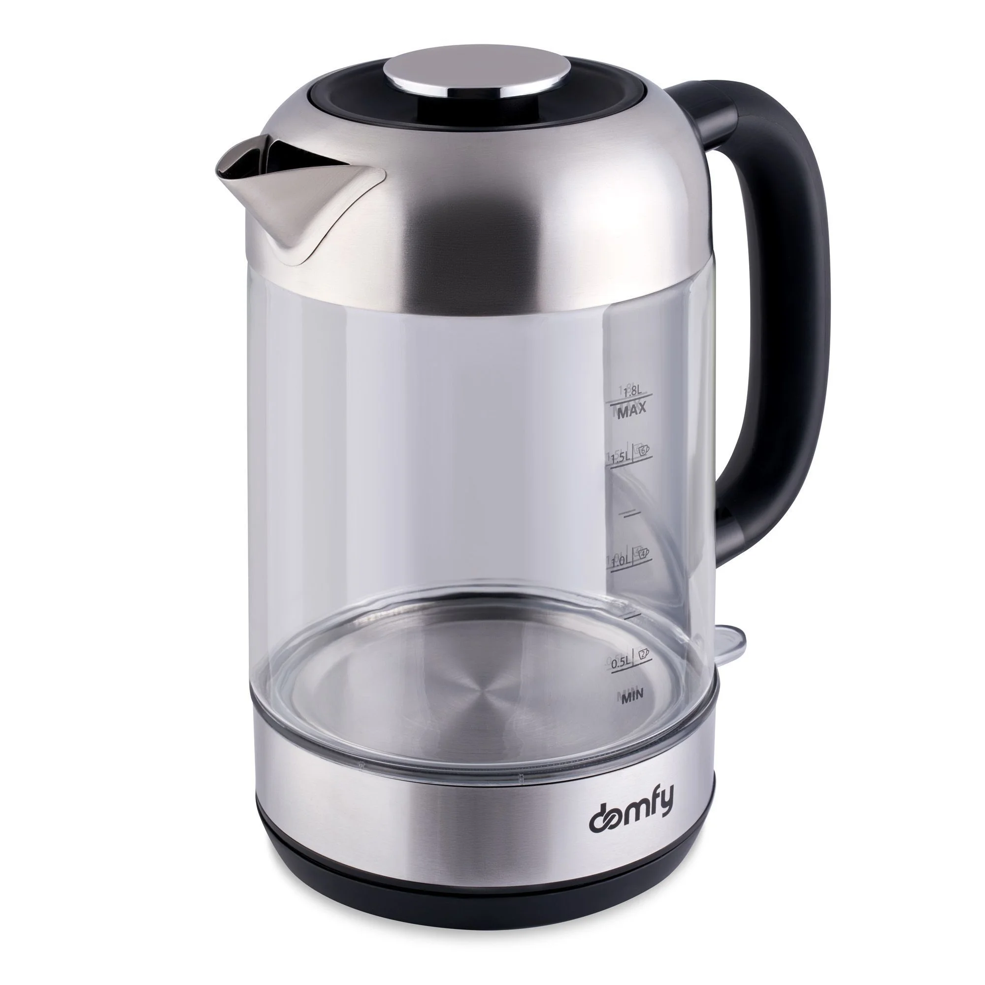 Чайник электрический Domfy DSM-EK401 1.8л. 2200Вт черный/прозрачный (корпус: стекло)