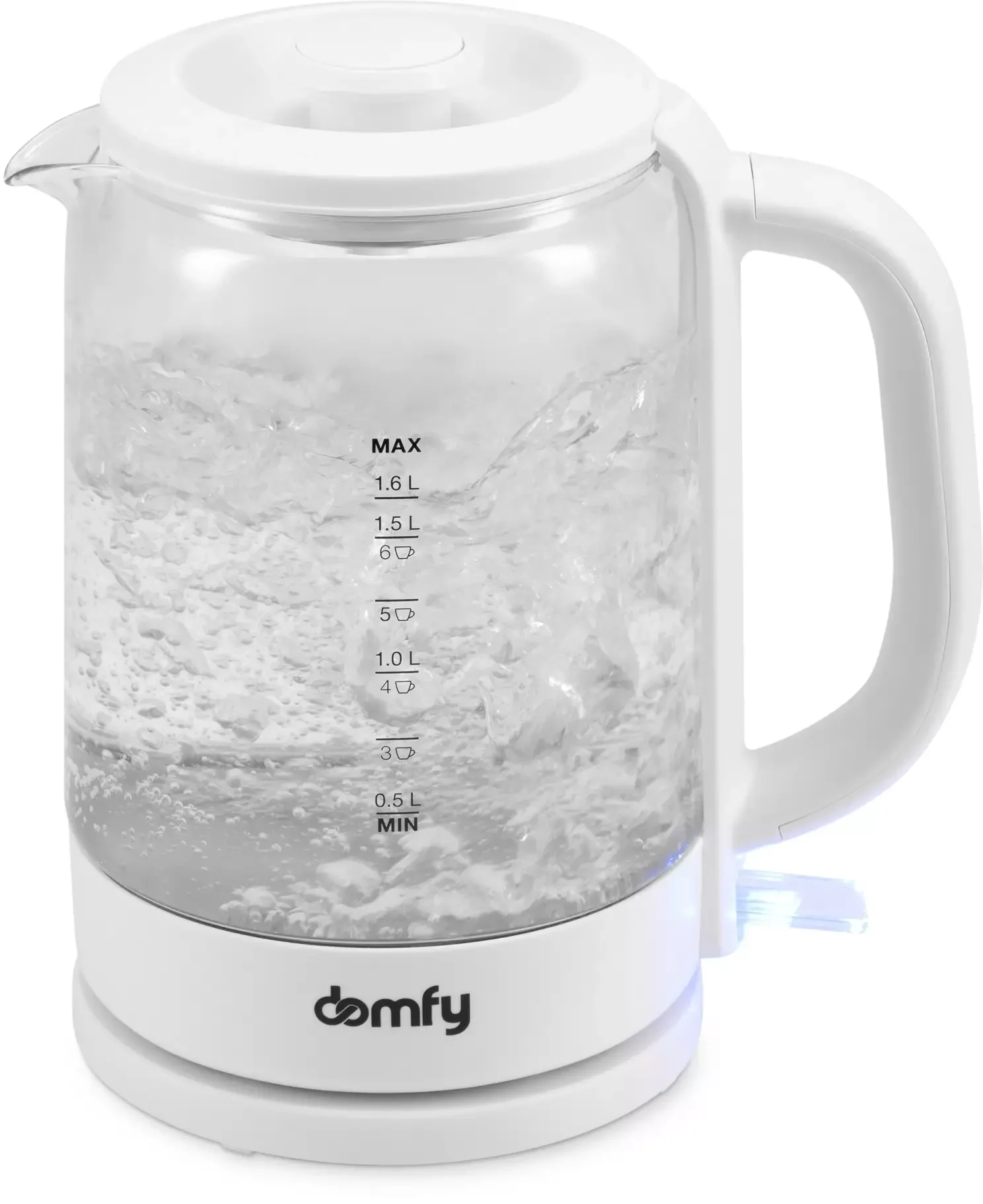 Чайник электрический Domfy DSW-EK304 1.7л. 2200Вт белый (корпус: стекло)