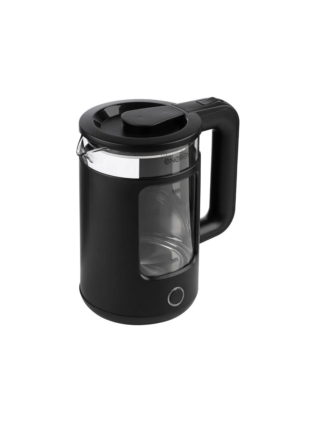 Чайник электрический Energy E-256, 1500 Вт, 1,5л, стекло, черный