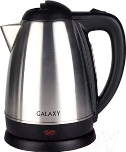 Чайник электрический Galaxy GL 0304 серый, металл, 2000 Вт, 1.8 л, съемный фильтр, шкала уровня воды
