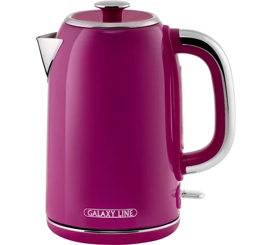 Чайник электрический Galaxy Line GL 0346, малиновый джем, металл, 2200 Вт, 1.7 л
