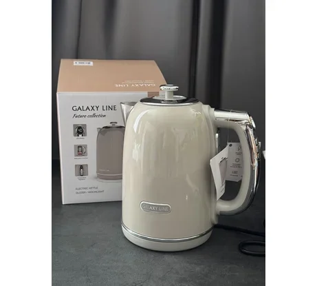 Чайник электрический Galaxy Line GL 0359 1.7 л, 2200 Вт, белый корпус: нерж.сталь/пластик