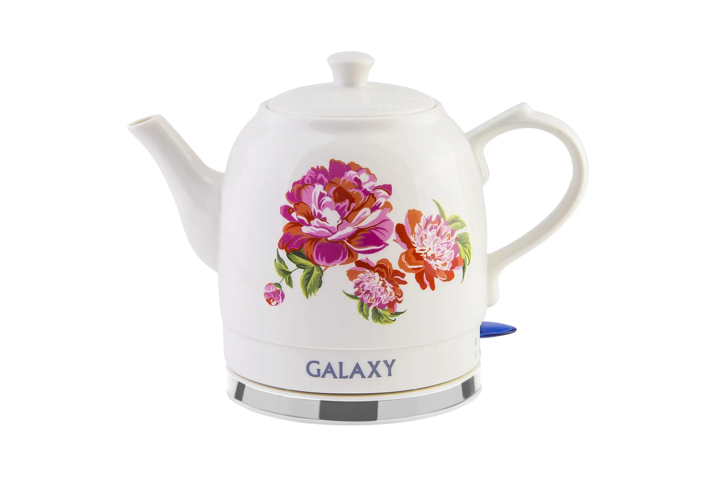 Чайник электрический Galaxy Line GL 0503 белый, керамический корпус, 1400 Вт, 1,4 л, индикатор работы, указатель максимального уровня воды