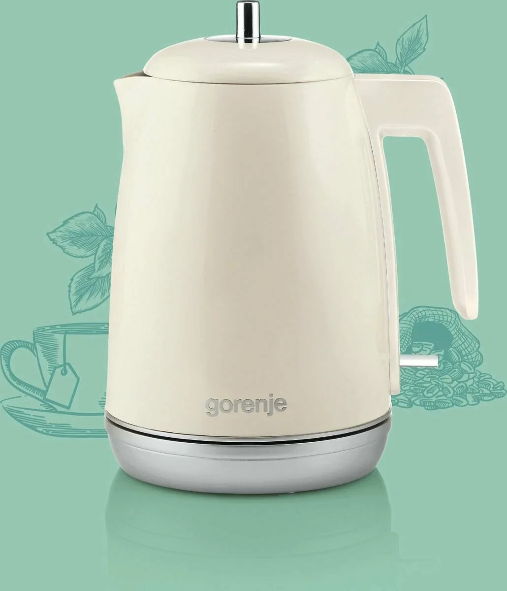 Чайник электрический Gorenje K15RL 1.7 л, 2200 Вт, бежевый (корпус: металл/пластик)