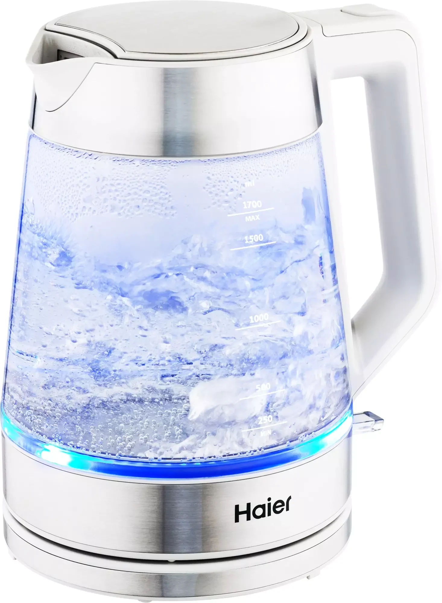 Чайник электрический Haier HK-500 1.7л. 2200Вт серый/белый корпус: стекло/пластик (TD0029955RU)