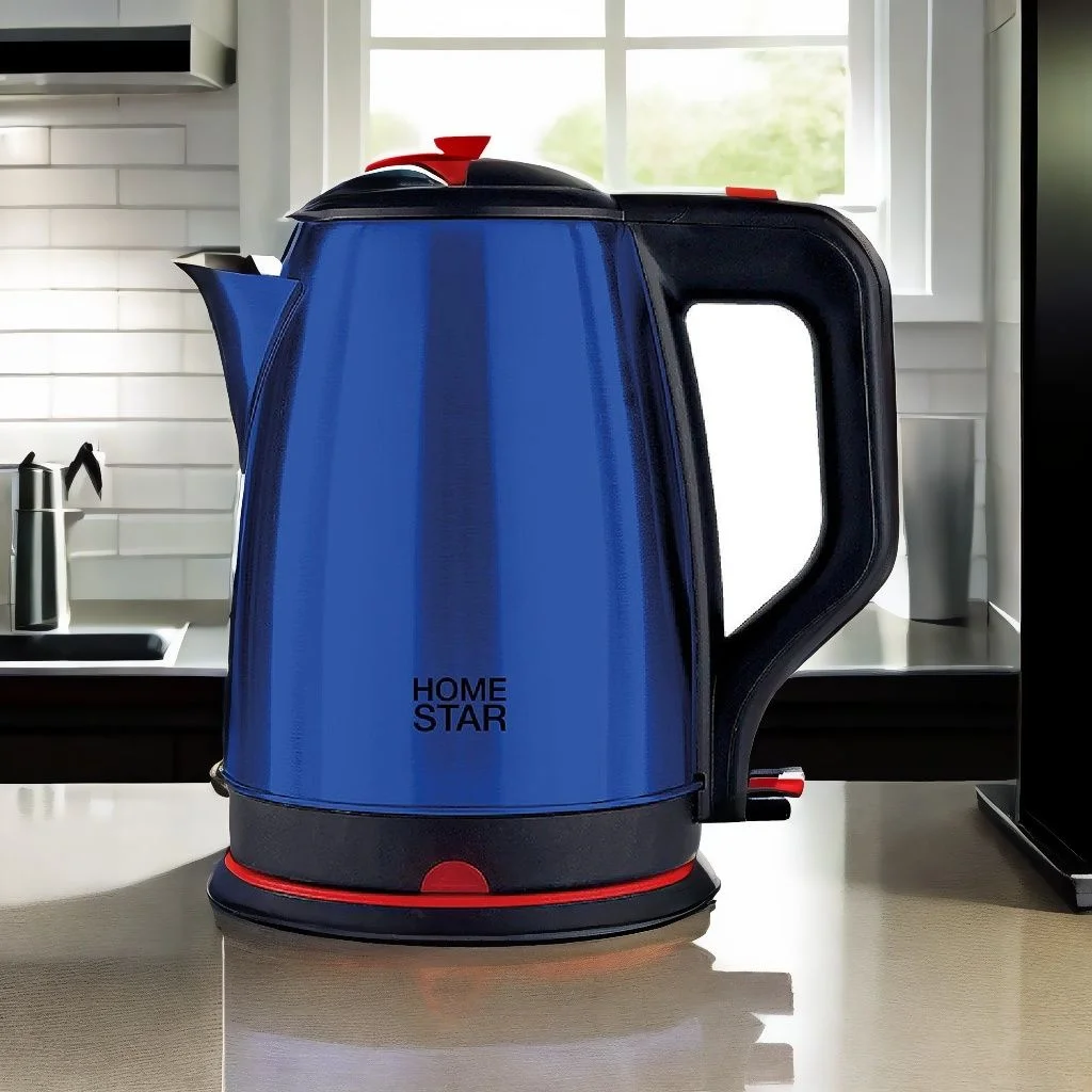 Чайник электрический Homestar HS-1003 1.8л нержавейка, синий