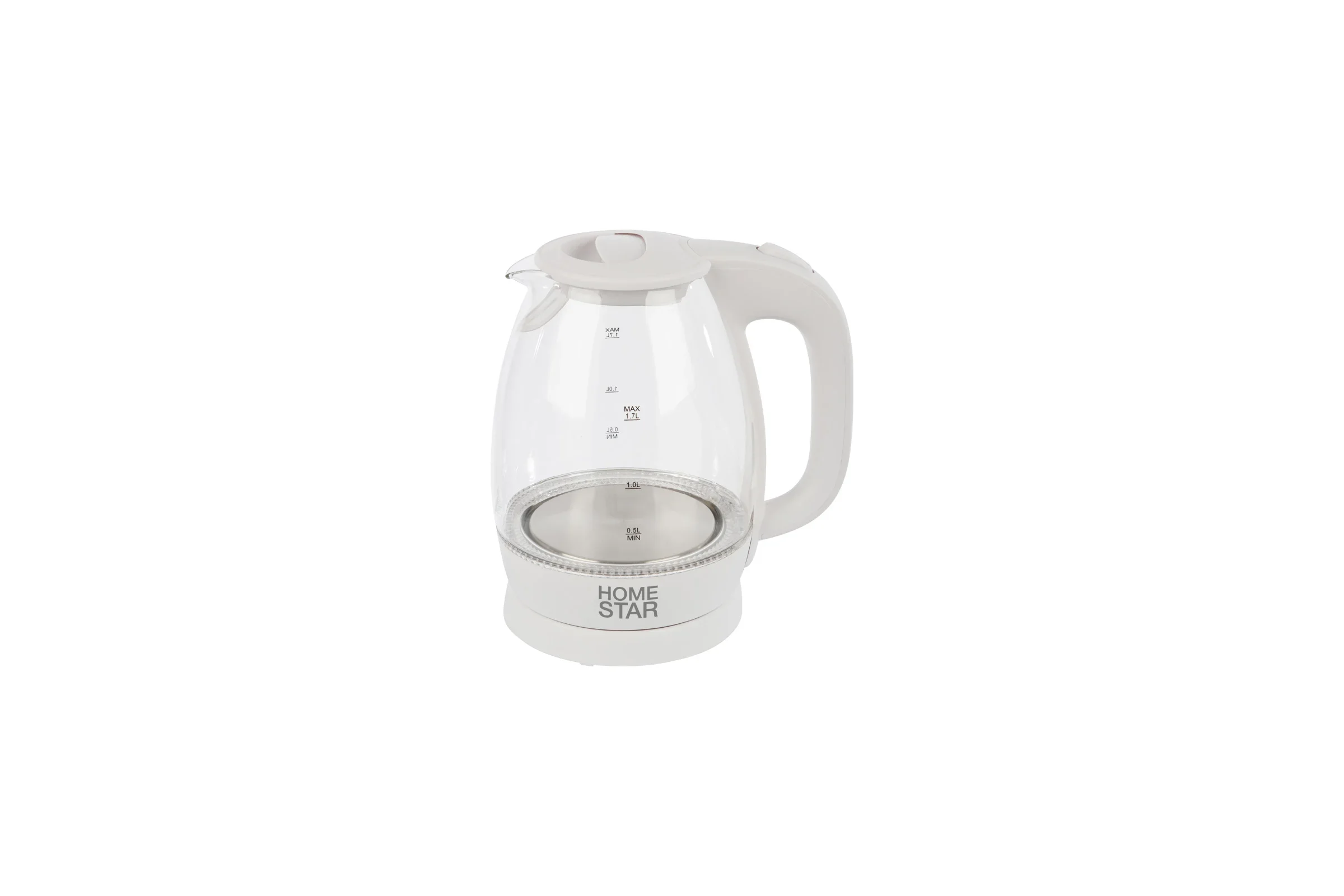 Чайник электрический Homestar HS-1012 1.7 л, стекло, белый (003566)