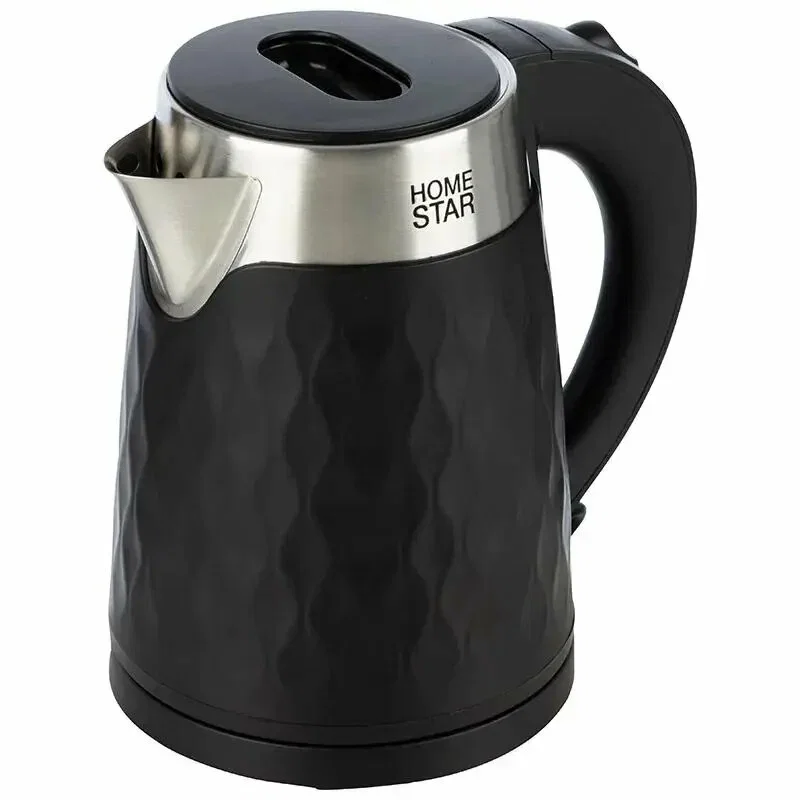 Чайник электрический Homestar HS-1021 1500 Вт, 1.7 л, нержавейка+пластик, черный, двойной корпус