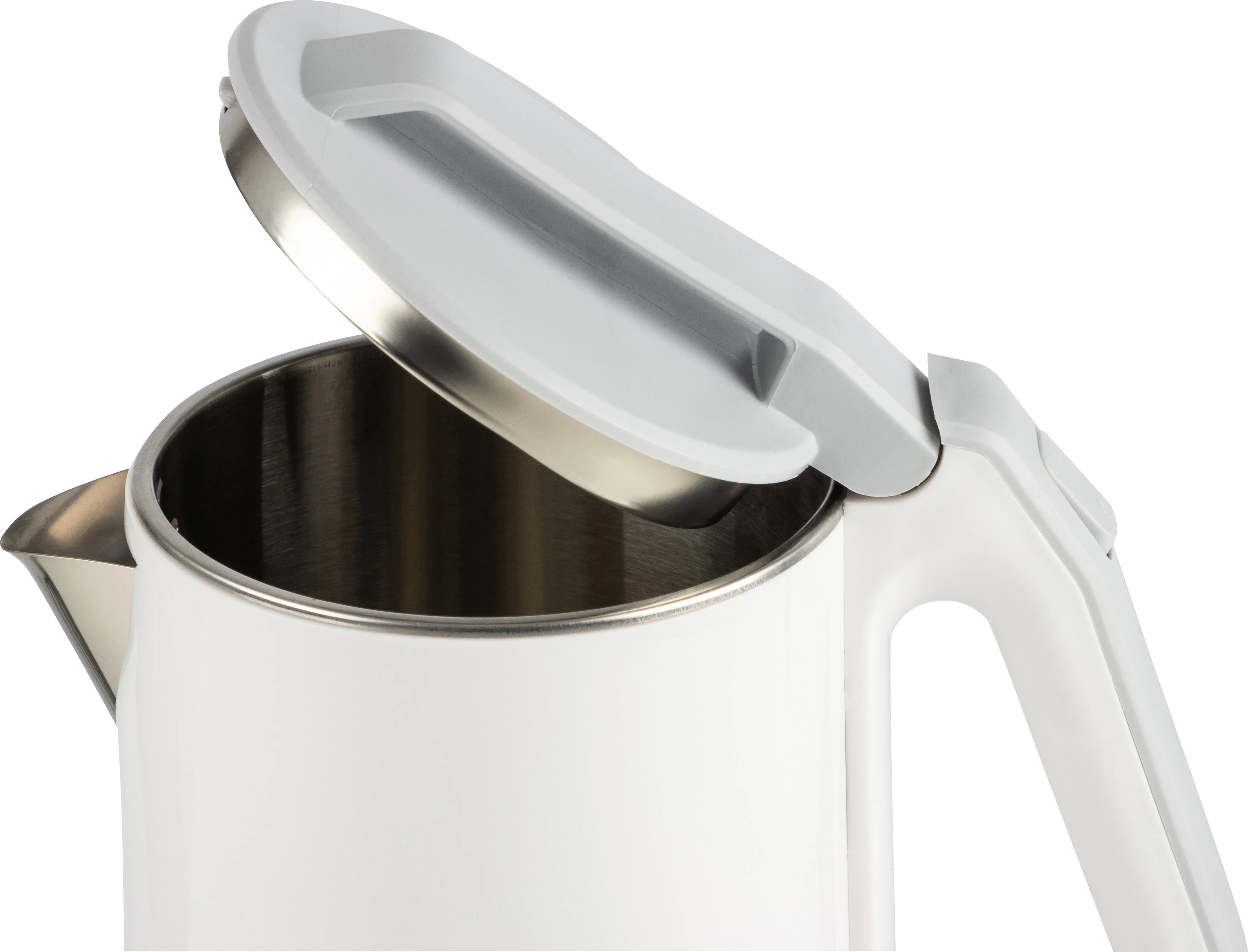 Чайник электрический Homestar HS-1036 1.8 л, нержавейка+пластик, белый, двойной корпус (12)