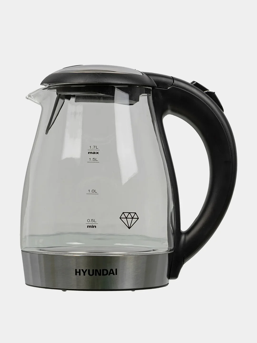 Чайник электрический Hyundai HYK-G2030 1.7 л, 2200 Вт, черный (корпус: стекло)