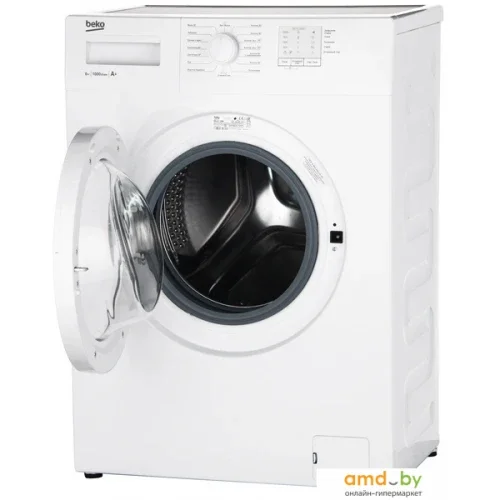 Стиральная машина Beko WRE6511BWW (R) белый, загрузка фронтальная 6 кг, 1000 об/мин., класс: А