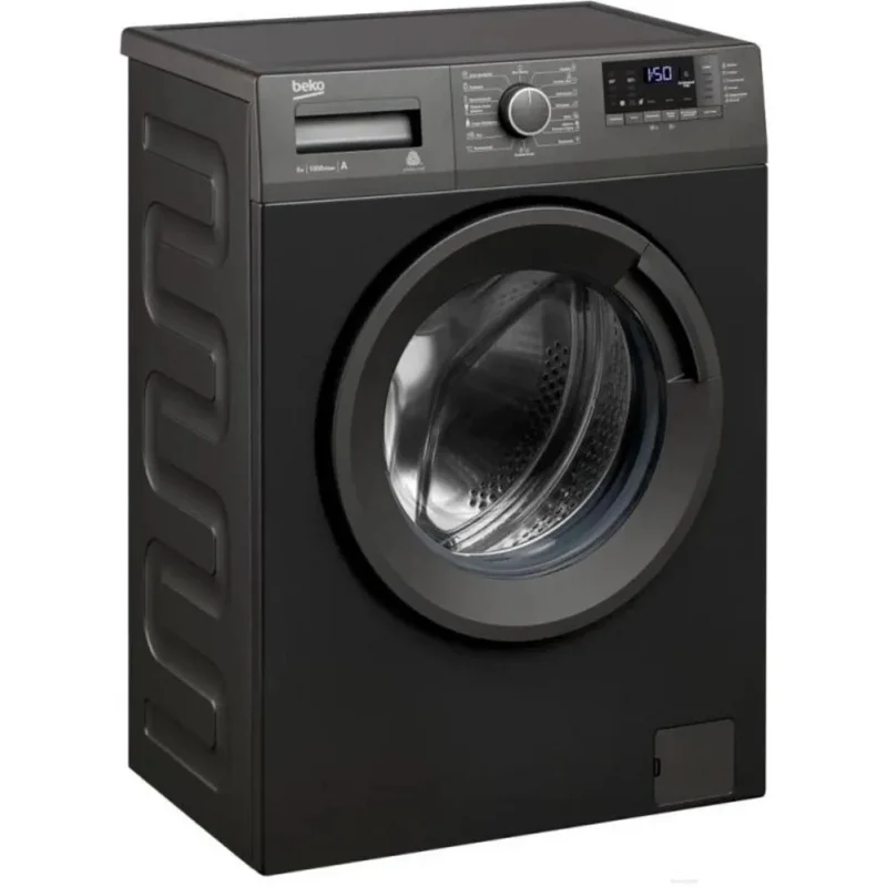 Стиральная машина Beko WRE6512BAA 7329810004 черный, загрузка фронтальная 6 кг, 1000 об/мин, класс: А