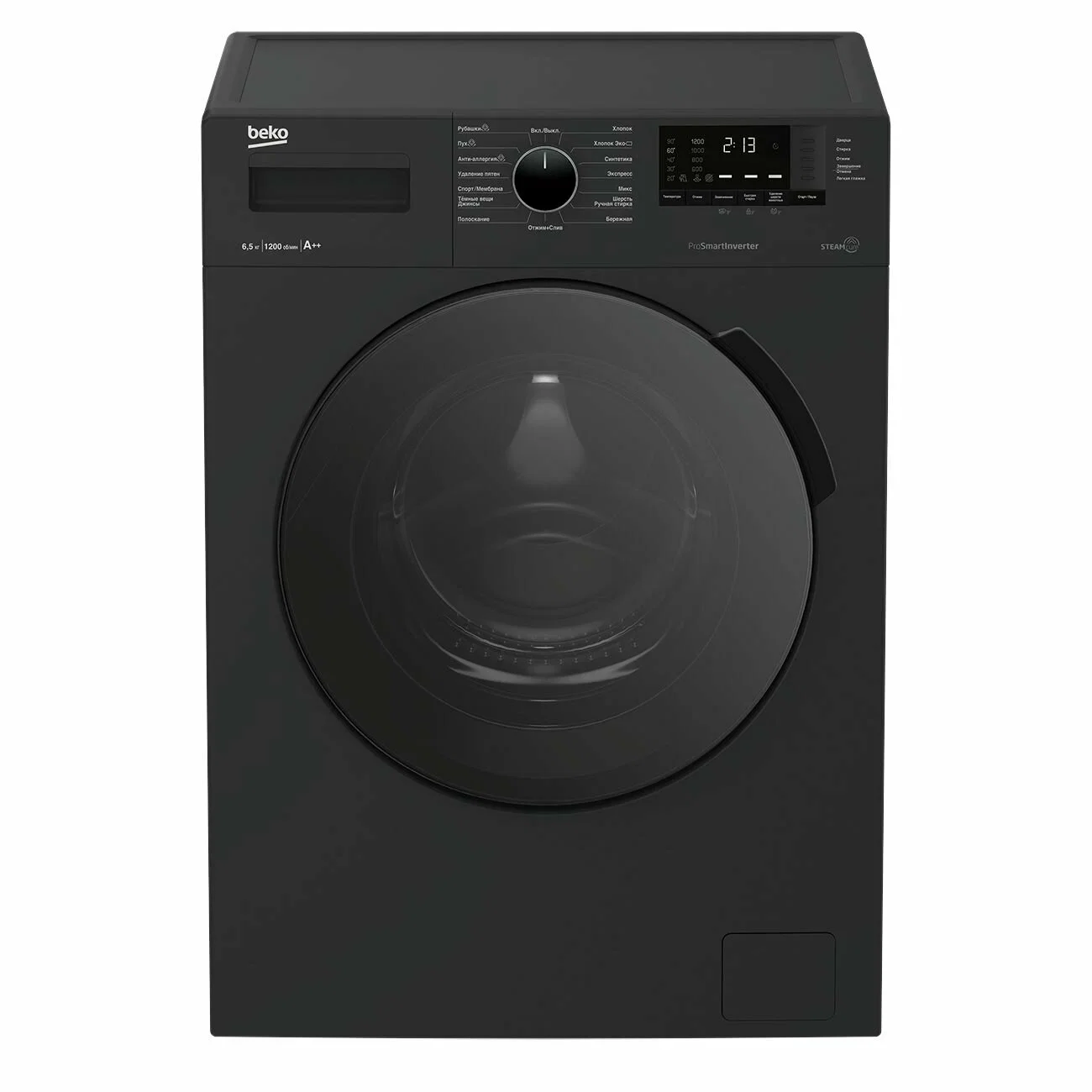 Стиральная машина Beko WSPE 6H612A черный, загрузка фронтальная 6,5 кг, 1200 об/мин., класс: А++