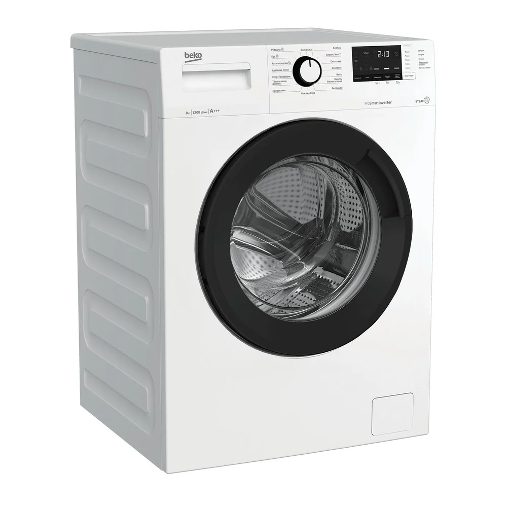 Стиральная машина WSRE8612XAWI 7322910002 BEKO белый, загрузка фронтальная 8 кг, 1200 об/мин, класс: А