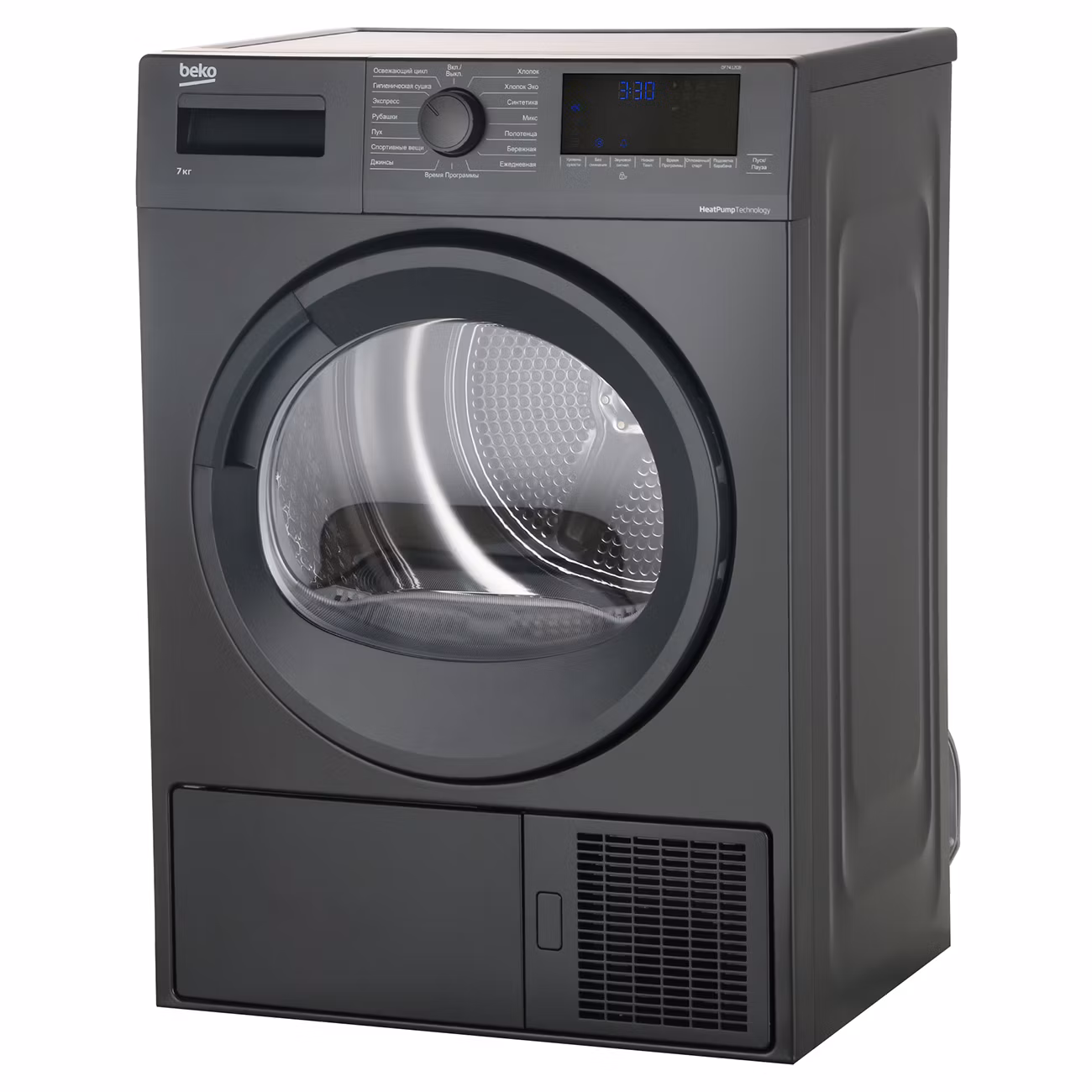 Сушильная машина Beko DF7412Gb черный, 8 кг, сушка - тепловой насос, программ - 15, 59.7 x 84.6 x 53.7 см