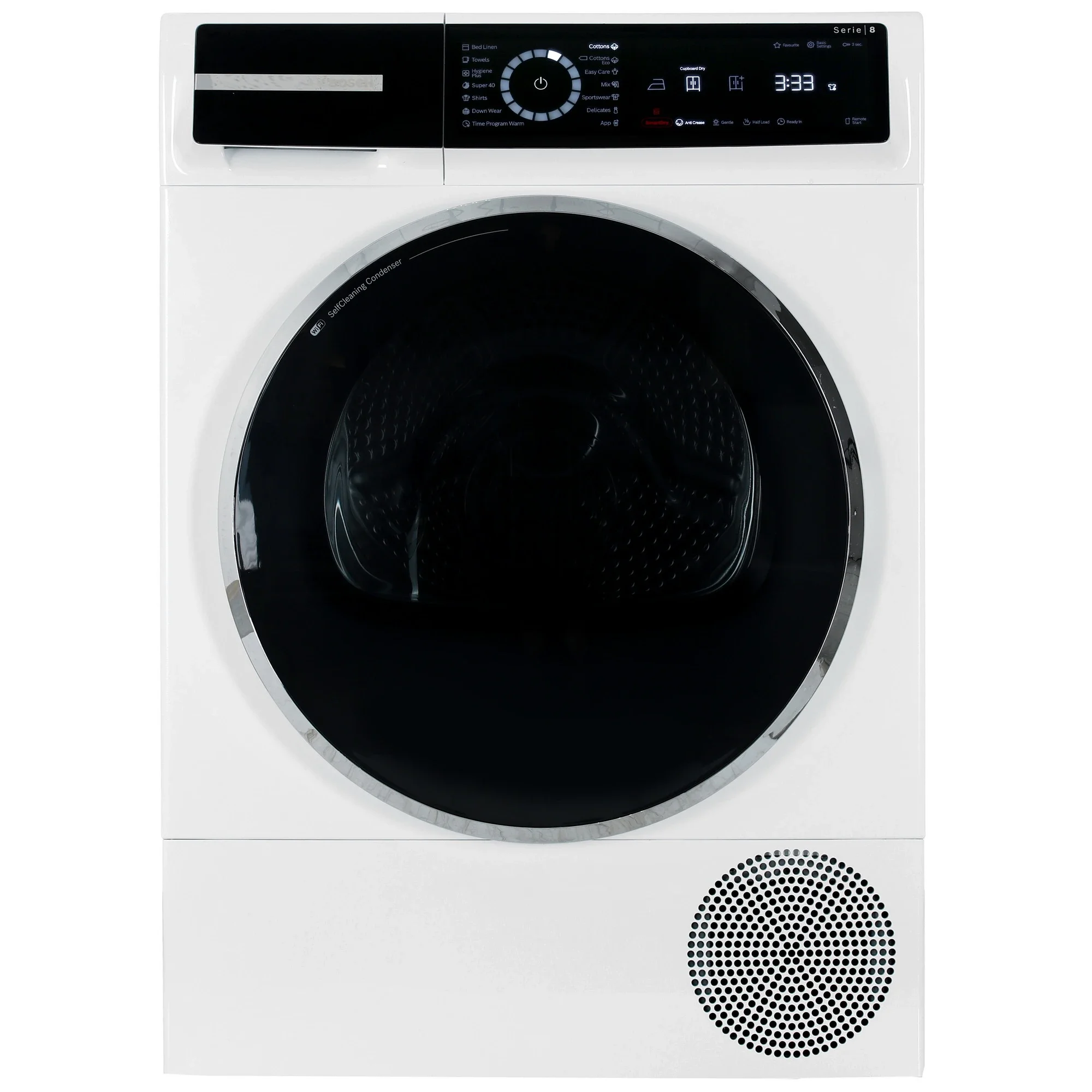 Сушильная машина Bosch WQB245B0ME белый, 9 кг, сушка - конденсационная, программ - 14, 59.8 x 84.2 x 65.1 см