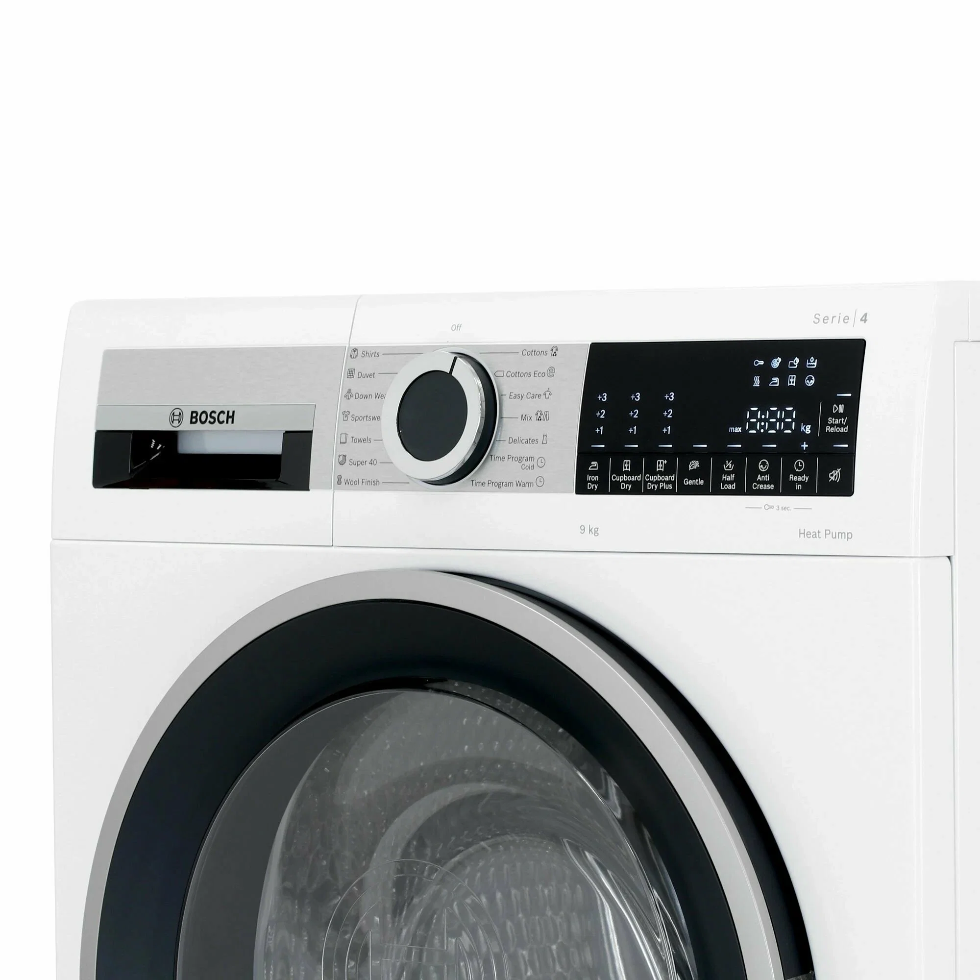 Сушильная машина Bosch WQG1420AME белый, 9 кг, сушка - конденсационная, программ - 15, 59.8 x 84.2 x 64.8 см