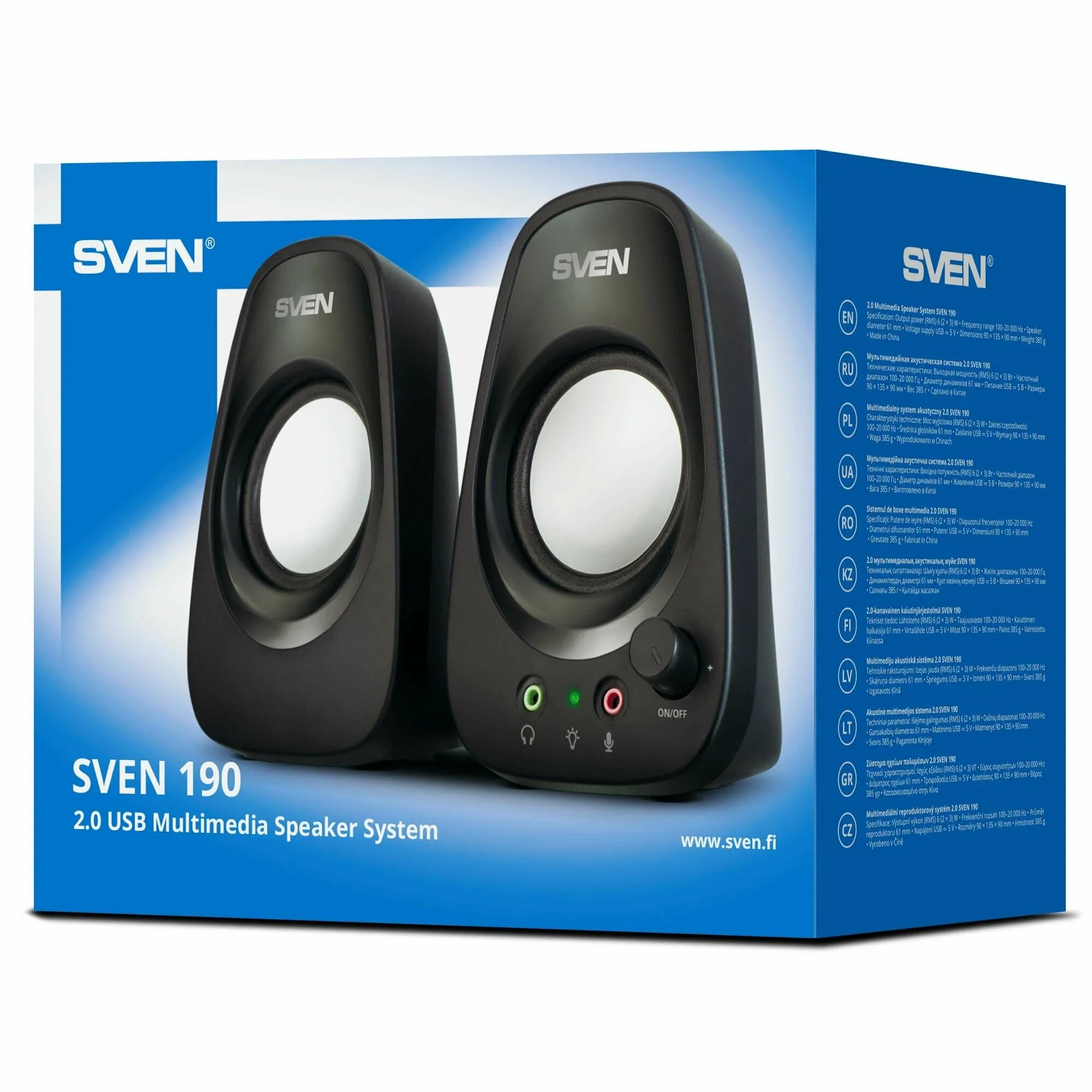 Портативная акустика SVEN 190, черный (6 Вт, питание USB)