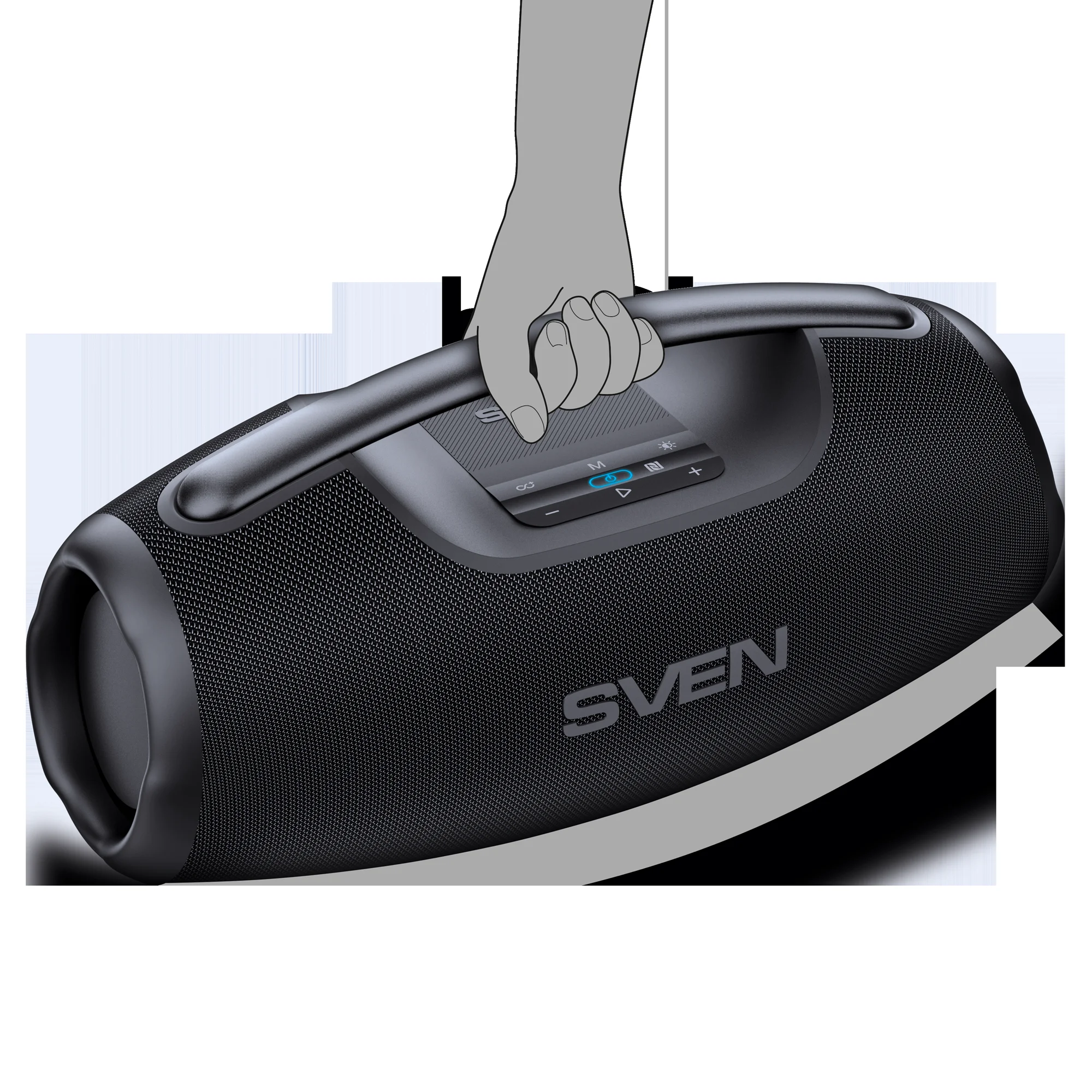 Портативная акустическая система SVEN PS-990, черный, 2.0, 2x90 Вт (RMS), IPx7, TWS, Bluetooth, USB, аккумулятор