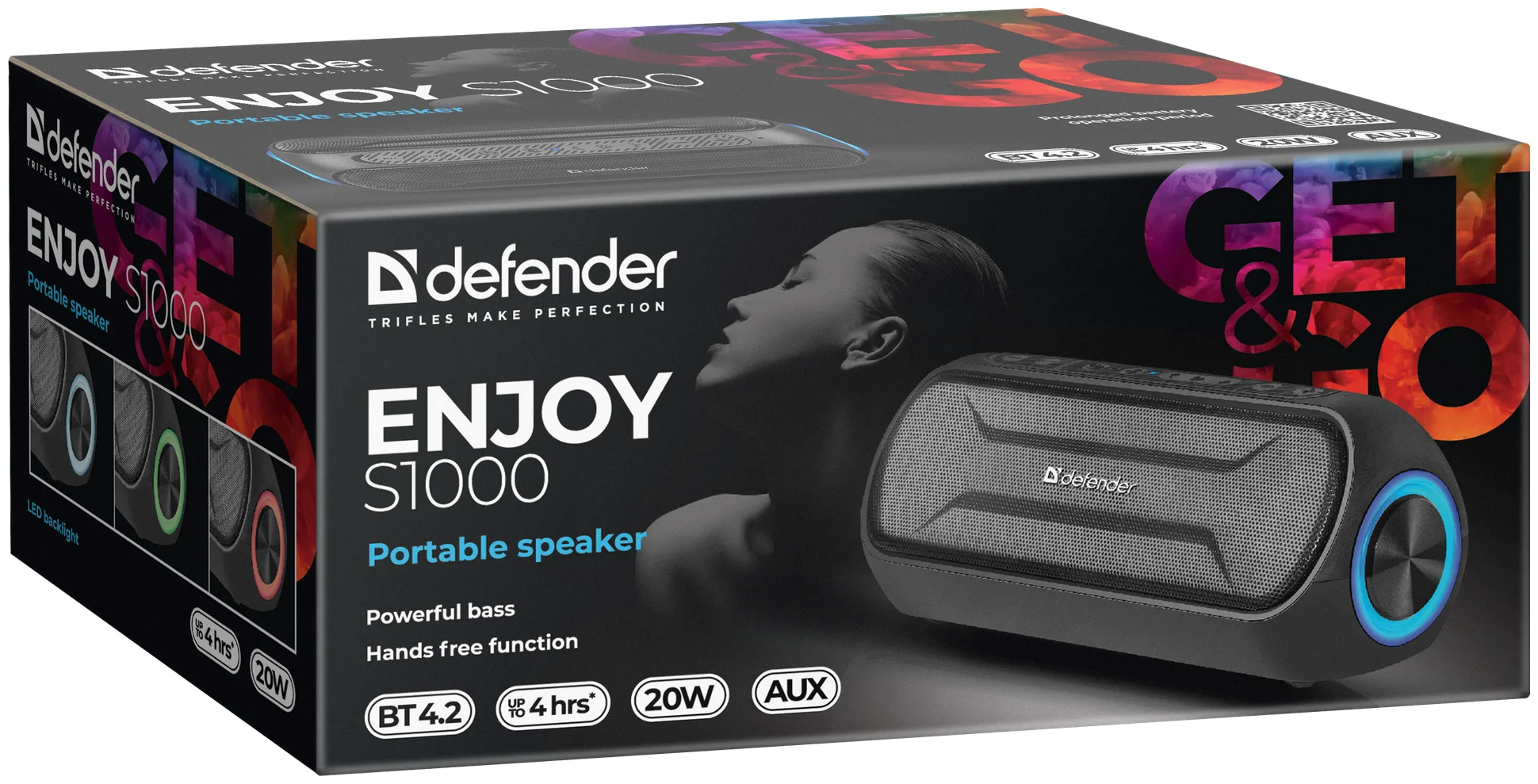 Портативная колонка Defender Enjoy S100 черный 5 Вт