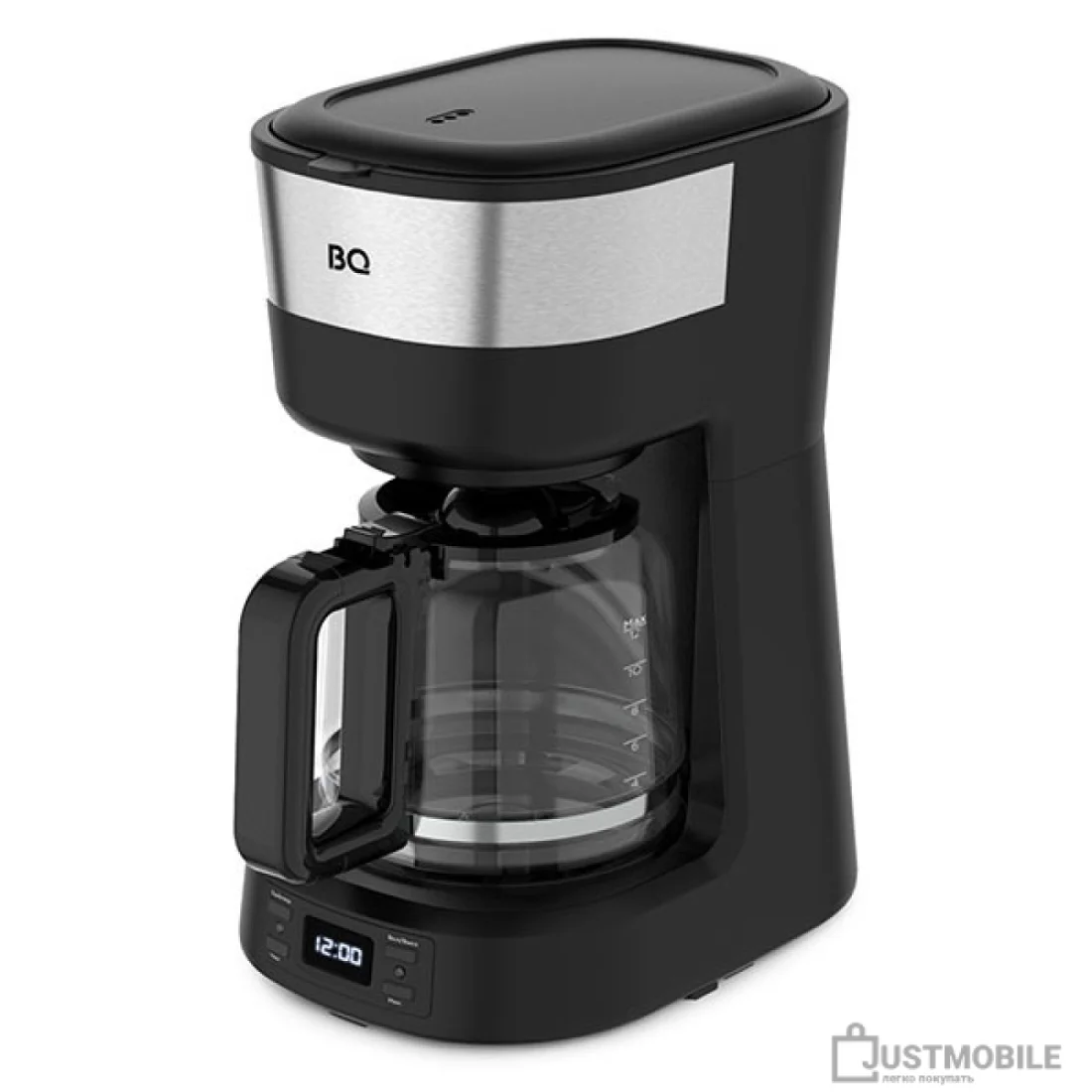Кофеварка BQ CM1000 Черный-стальной 900 Вт, 1,2 л.